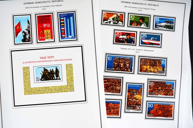 COLOR PRINTED EAST GERMANY DDR/GDR 1949-1990 STAMP ALBUM PAGES (334 ill. pages)