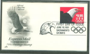 US 2541 $9.95 Express Mail (Eagle) single on a unaddressed FDC wtih an Art Craft Cachet