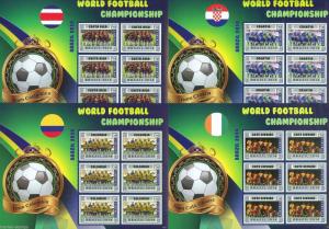 TOGO 2014 LIBERIA WORLD CUP SOCCER CHAMPIONSHIP BRAZIL 2014 SHEET SET MINT NH