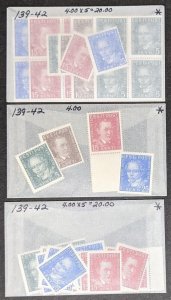 EDW1949SELL : ESTONIA 1938 Sc #139-42. 11 sets VF MNH. 7 sets VF, Used. Cat $188