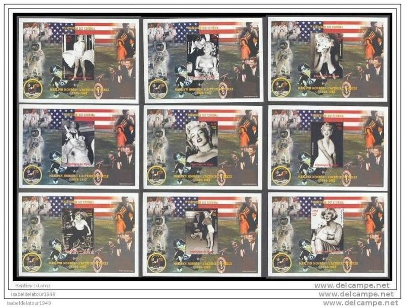 Niger 1999 Marilyn Monroe/J.F.Kennedy/Apollo XI Space 9 S/S Perforated MNH