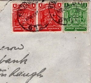 RHODESIA BSACo Arms Franking GWELO Cover 1909 Scotland Forfar {Cameron}MA1262