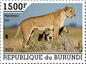 Burundi - 2022 Lions on Stamps - Stamp - BUR2201043a