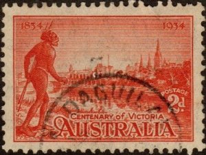 Australia 142a - Used - 2p Yarra Yarra Tribesman (Perf 11.5) (1934) (cv $4.50)
