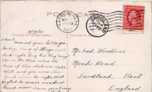 United States Pennsylvania Harrisburg 1910 machine  2c Washington Franklin PP...