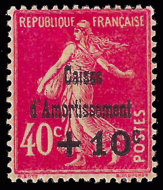 France 1930 Sc B35, YT 264 MH sm thin Caisse d'Amortissement