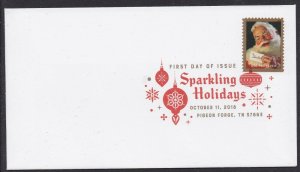 US 5332-5335 Sparkling Holidays Santa (set of 4) DCP FDC 2018 