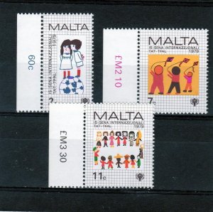 MALTA 1979 Sc#560/562  Year of the Child  ICY (3) MNH