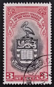 1951 SAINT LUCIA  3c USED STAMP   SCOTT # 149- CD310  SG # 164-10a - ID:7328