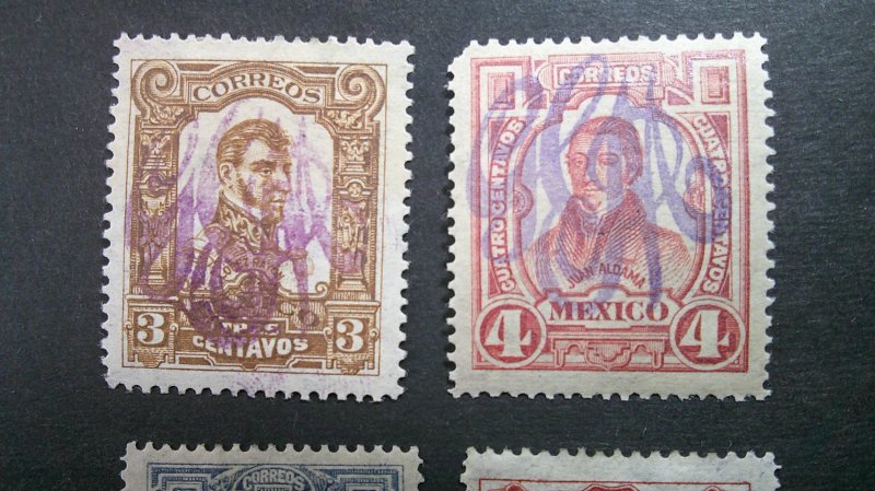 Mexico 1914 Classic Scott# 370-377 Unused OG Hinged/Rems VF-XF Short set of 8