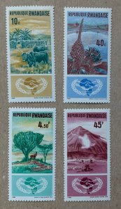 Rwanda 1965 ICY and Animals, MNH. Scott 126-129, CV $2.85