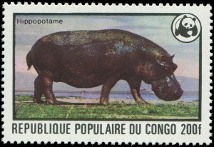 Congo 1978 Sc 453-458 WWF Hippo Rhinoceros Monkey Okapi CV $36.25