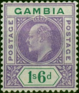 Gambia 1909 1s6d Violet & Green SG82 Fine MM