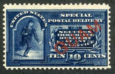 US Guam E1 Special Delivery F - VF + No Gum, slight thin cv $150