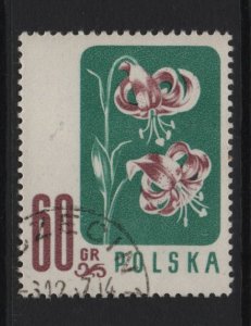 Poland  #781   cancelled  1957   flowers  60g  turk`s cap