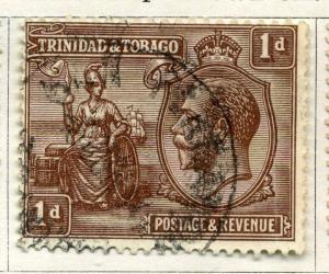 TRINIDAD & TOBAGO;  1922 early GV issue fine used 1d.