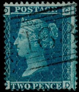 SG45, 2d blue PLATE 8, FINE USED. Cat £45. SCOTLAND GD