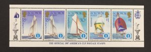 Solomon Islands 1986 #572 a-e Strip of 5, America's Cup, MNH(see note).