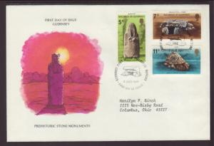 Guernsey Stone Monuments 1977 Typed FDC BIN