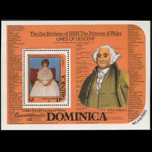 DOMINICA 1982 - Scott# 776 S/S Diana Birthday NH