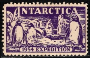 1954 US Poster Stamp Antarctica Expedition Unused (Purple)