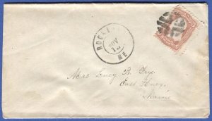 US  3c Scott 65 on  Rockland, Maine cover with Geometric Fancy Cancel