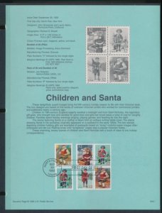 USPS 1995 SOUVENIR PAGE 32c CHILDREN & SANTA #3004-07