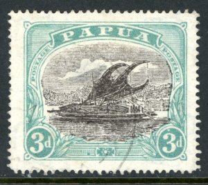 Papua 1916 New Guinea 3p Emerald & Black  VFU G896 ⭐⭐⭐⭐⭐⭐