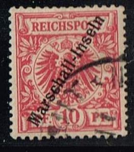 Marshall Islands,Sc.#n.l. used, Mi#9 ovpr. Marschall-Inseln (first print) signed
