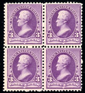 USAstamps Unused FVF US 1890 Regular Issue Block Scott 221 OG MLH SCV $250