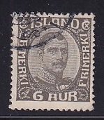 Iceland    #113  used   1920  Christian X   6a