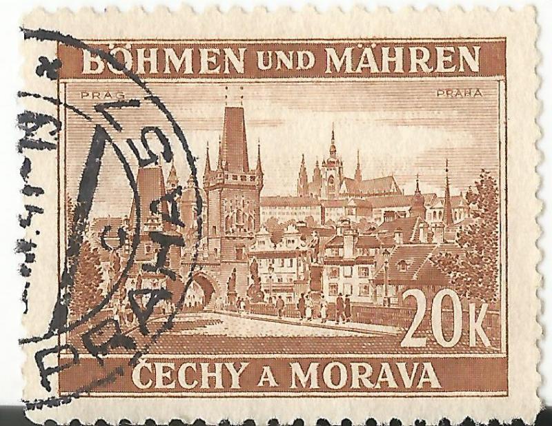 1939 Bohemia and Moravia Prag Karlsbrug St. Veits (7742)