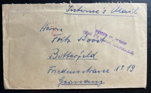 1940s German POW Prisoner Of War Camp Pretoria South Africa Cover To Bitterfield