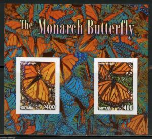 GUYANA THE MONARCH BUTTERFLY SOUVENIR SHEET II  IMPERFORATED MINT NH