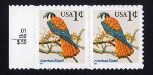 Scott #3031A 2000 American Kestrel Pair of Stamps - MNH w/Cost Selvage