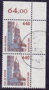 Germany - 1995 - Scott #1858 - used pair - Speyer Cathedral