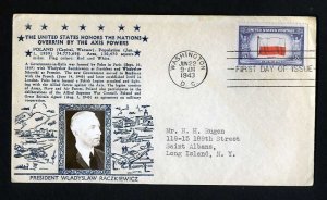 # 909 First Day Cover addressed with Crosby cachet Washington, DC 6-22-1943- #2