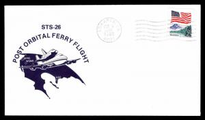 1988 DISCOVERY STS-26 POST ORBITAL FERRY FLIGHT - U.S. #2280 FRANKING (ESP#3035)