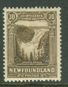 Newfoundland # 182  30c Falls 1931 Re-issue (1)  Unused VLH