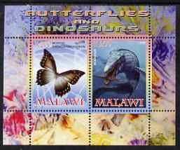 MALAWI - 2008 - Butterflies & Dinosaurs #1 - Perf 2v Sheet - MNH - Private Issue