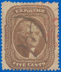 US SCOTT #30A, Used-F/VF, Both Black & Red Cancels. SCV $300.00 + $75 Premium!