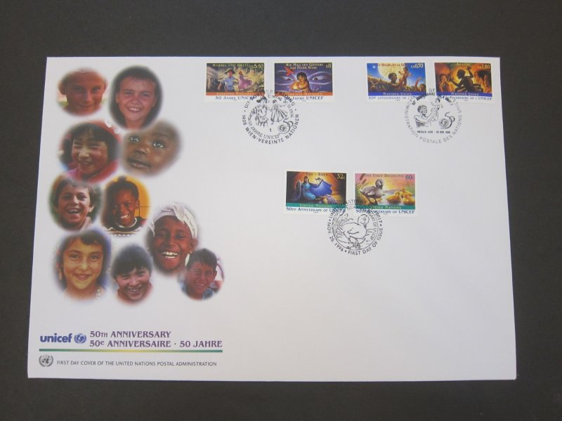 United Nations (NY,Vienna,Geneva) 1996 Sc 210-11,294-5,688-9 FDC