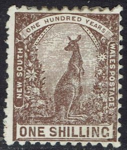 NEW SOUTH WALES 1888 CENTENARY 1/- KANGAROO WMK CROWN/NSW SG W40 PERF 11 X 12