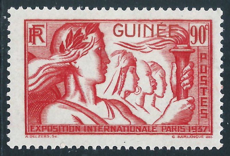 French Guinea, Sc #124, 90c MH