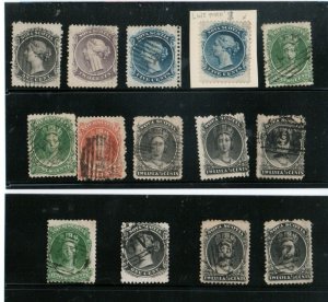 Nova Scotia #8 \ #13 Rare Cancel Lot Of 14 Stamps