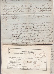 RAAB, AUSTRIA, CROATIA, 1850 Parcel Receipt with attachments.