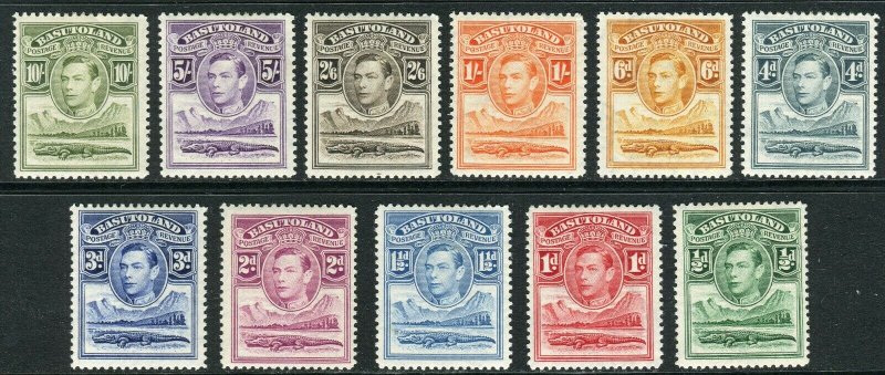 1938 Basutoland complete set (11) KGVI portrait MLMH Sc# 18 / 28