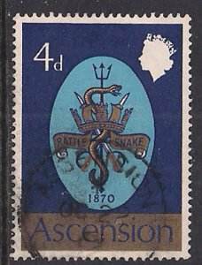 Ascension 1969 QE2 4d Royal Navy Crests SG 121 used ( F856 )