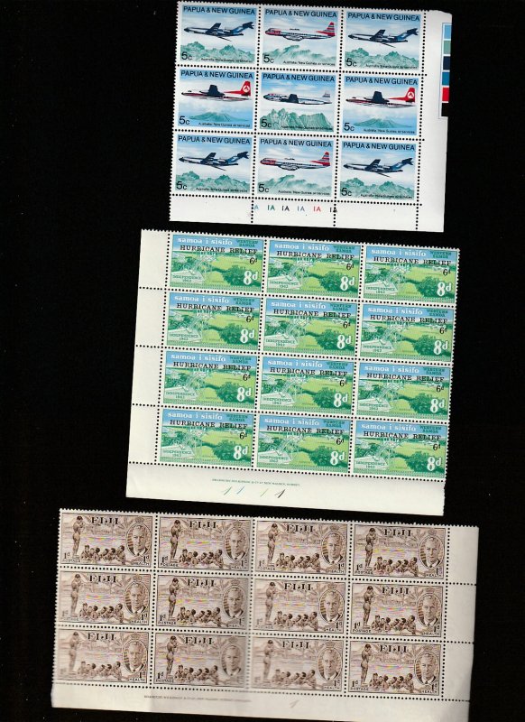 Pacific Islands a small lot of plate blocks & pairs