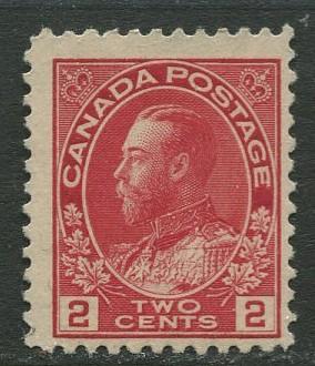 Canada - Scott 106 - KGV Definitive - 1911 - MNG  - Single 2c stamp